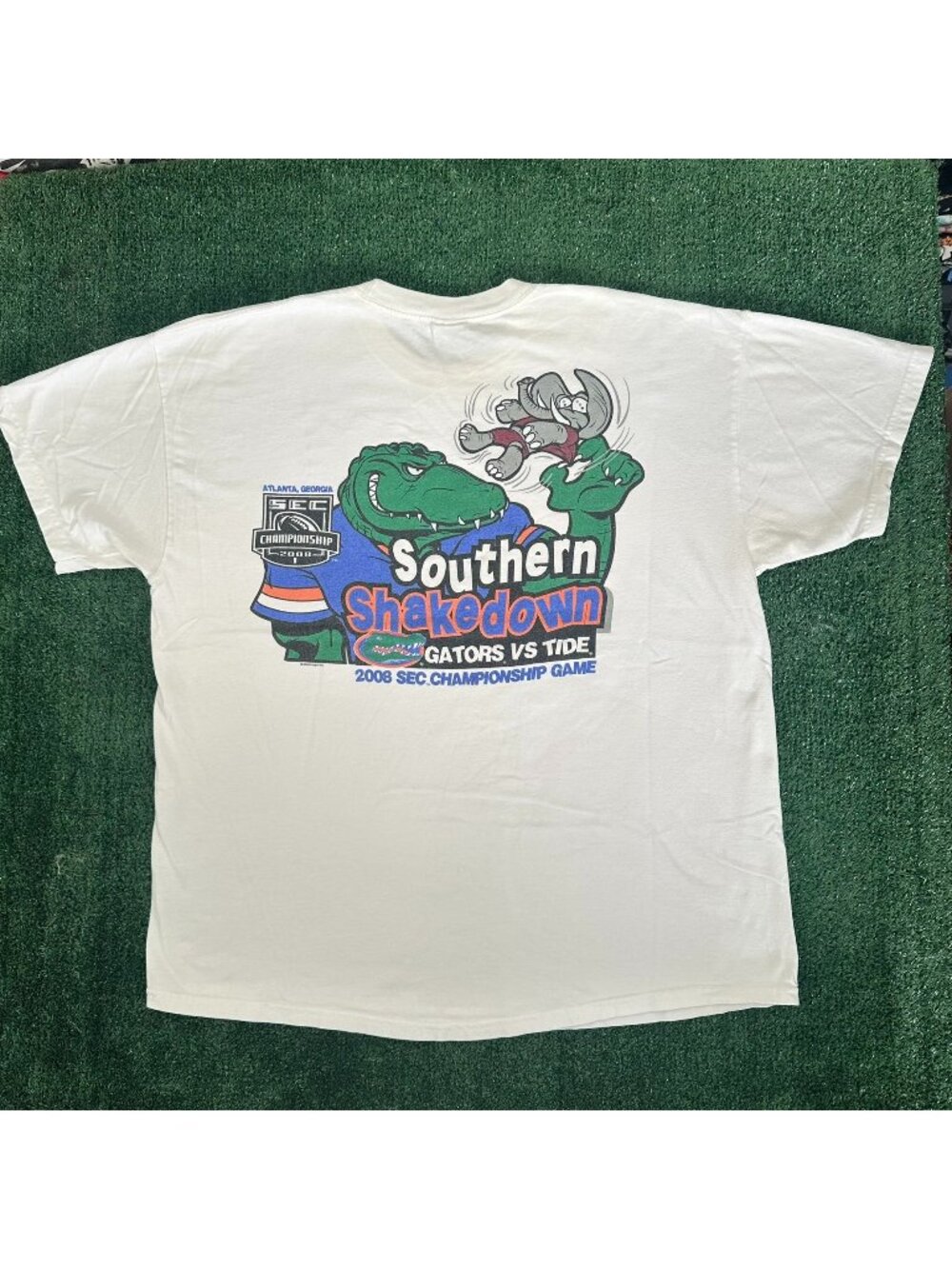 Vintage Y2K UF Florida Gators Football 2008 SEC Champions T-Shirt White L Sporty